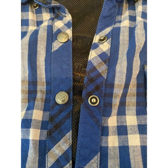 Harley-Davidson Womens 115th Anniversary Plaid Shirt Blue Black Large XL - Picture 5 of 10